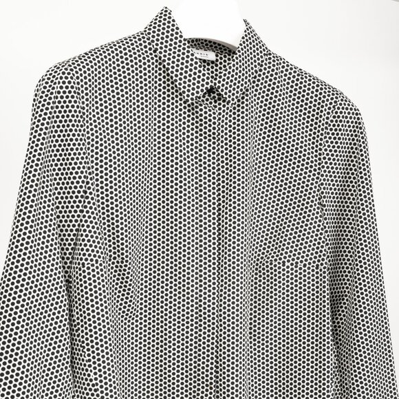 Akris Punto White & Black Polka-Dot Cotton Buttoned Shirt - Picture 3 of 9